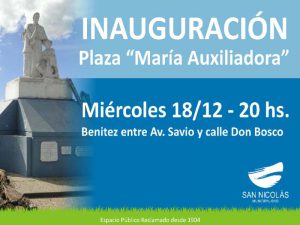 Inauguración de la plaza de María Auxiliadora